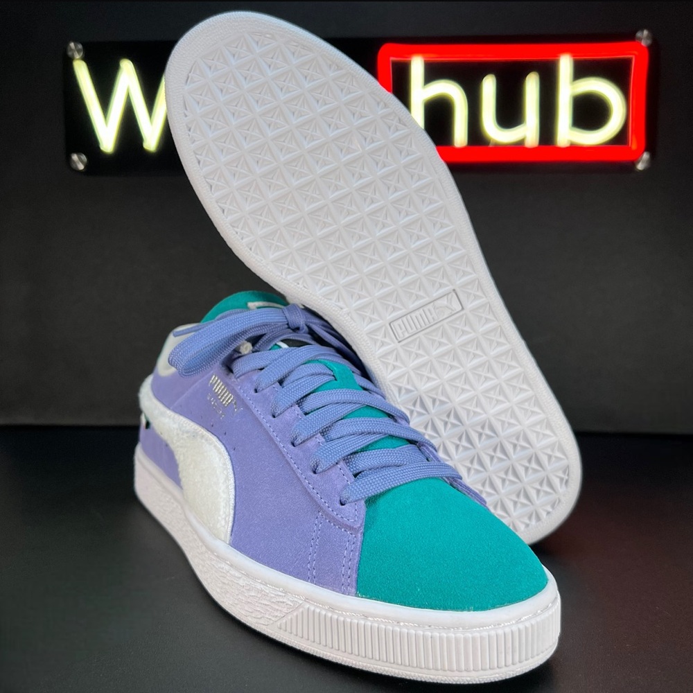 Puma Suede Fd Sneakers • 386597-01 • Lavender / Pop-Deep / Aqua • Women’s 9.5